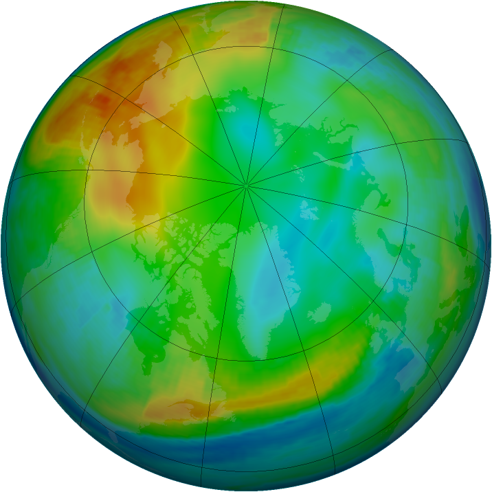 Arctic ozone map for 24 December 1999